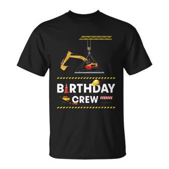 Construction Birthday Crew Excavator Crane Toddler Boy Graphic Design Printed Casual Daily Basic Unisex T-Shirt