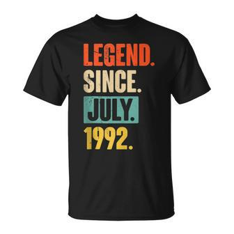 30 Years Old Gifts Legend Since July 1992 30Th Birthday Unisex T-Shirt - Seseable
