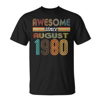 42 Year Old Awesome Since August 1980 42Th Birthday T-shirt - Thegiftio UK