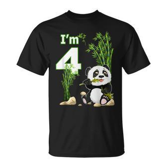 4Th Birthday 4 Years Old Party Animal Panda Lover V2 T-shirt - Thegiftio UK