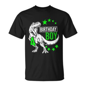 4Th Birthday Dinosaur Birthday Boys 4Th T_Rex Boys T-Shirt - Thegiftio UK