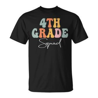 4Th Grade Squad Retro Groovy Happy First Day Of School T-shirt - Thegiftio UK