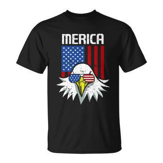 4Th Of July American Flag Bald Eagle Mullet 4Th July Merica Gift Unisex T-Shirt - Monsterry