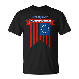 4Th Of July Independence American Flag Unisex T-Shirt - Monsterry