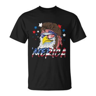 4Th Of July Merica Eagle Mullet Usa American Flag Gift Unisex T-Shirt - Monsterry