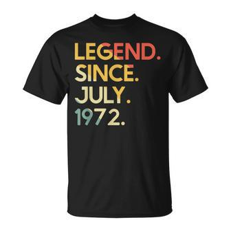 50 Years Old Vintage Legend Since July 1972 50Th Birthday Unisex T-Shirt - Seseable