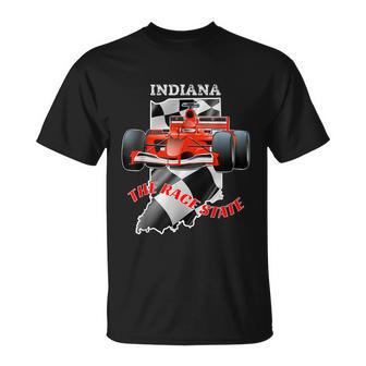 500 Indianapolis Indiana The Race State Checkered Flag Unisex T-Shirt - Monsterry