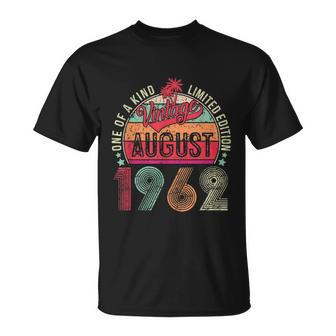 60 Years Old Vintage August 1962 60Th Birthday T-shirt - Thegiftio UK