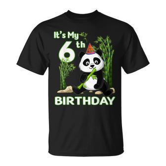 6Th Birthday 6 Years Old Party Animal Panda Lover T-shirt - Thegiftio UK