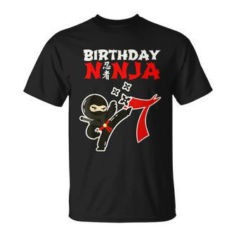 7 Year Old Ninja Birthday Party Birthday Ninja Party T-shirt - Thegiftio