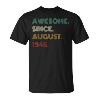 77 Years Old Awesome Since August 1945 77Th Birthday T-shirt - Thegiftio UK