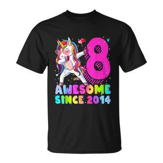 8 Years Old Unicorn Dabbing 8Th Birthday Girl Unicorn Party T-shirt - Thegiftio UK