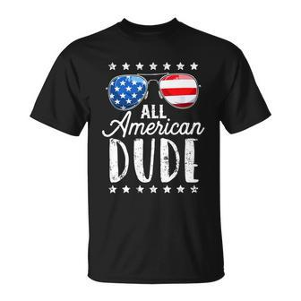 All American Dude 4Th Of July Boys Kids Sunglasses Family Unisex T-Shirt - Monsterry AU