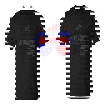 All American Grandpa Sunglasses 4Th Of July Independence Day Patriotic Unisex T-Shirt - Monsterry