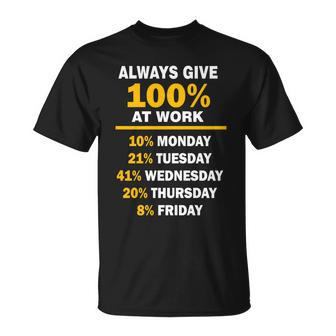 Always Give A 100 At Work Funny Tshirt Unisex T-Shirt - Monsterry