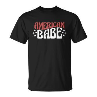 American Babe White 4Th Of July Unisex T-Shirt - Monsterry