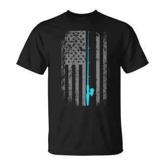 American Flag Fishing Pole Tshirt Unisex T-Shirt - Monsterry AU