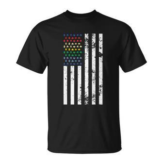 American Flag Lgbt Gay Pride Lesbian Bisexual Ally Quote Unisex T-Shirt - Monsterry