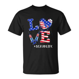 American Flag Patrioticfunny Nurse 4Th Of July Unisex T-Shirt - Monsterry