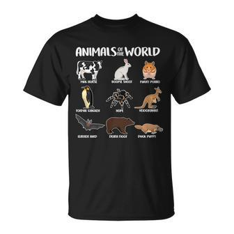 Animals Of The World Funny Names Unisex T-Shirt - Monsterry CA