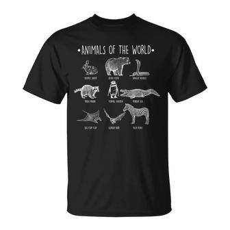 Animals Of The World Funny Wildlife Tshirt Unisex T-Shirt - Monsterry