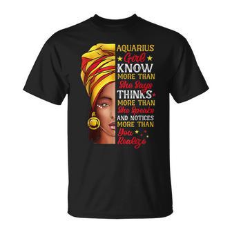 Aquarius Girl Queen Melanin Afro Queen Black Zodiac Birthday Unisex T-Shirt - Seseable