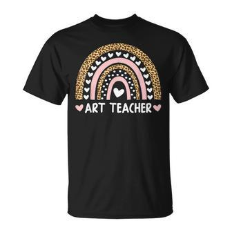 Art Teacher Rainbow Leopard Painting Palette T-shirt - Thegiftio UK