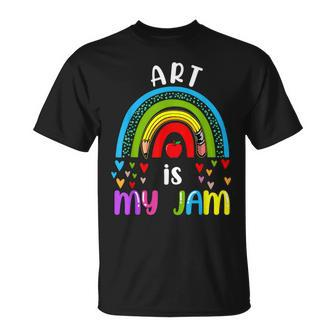 Art Teacher Back To School Rainbow Art Is My Jam T-shirt - Thegiftio UK