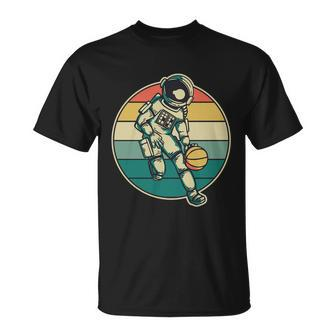 Astronaut Playing Basketball Unisex T-Shirt - Monsterry UK