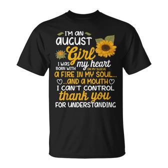 Im An August Sunflower Girl Queen Born In August T-shirt - Thegiftio UK