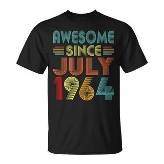 Awesome Since July 1964 Vintage 58 Years Old 58Th Birthday Unisex T-Shirt - Seseable