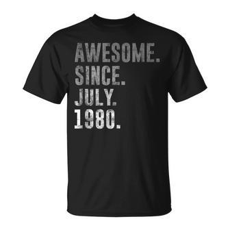 Awesome Since July 1980 42Nd Birthday Vintage 1980 Unisex T-Shirt - Seseable