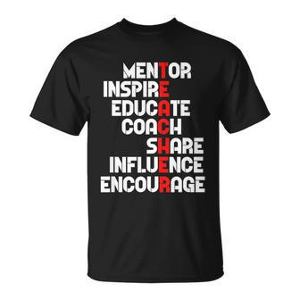 Awesome Teacher Definition Mentor Coach Educate Inspire T-Shirt - Thegiftio UK