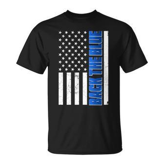 Back The Blue Thin Blue Line Us Flag Unisex T-Shirt - Monsterry AU