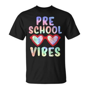 Back To School Preschool Vibes Tie Dye First Day Girl Kids Unisex T-Shirt - Seseable