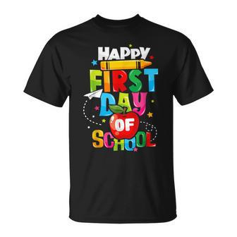 Back To School Teachers Kids Child Happy First Day Of School Unisex T-Shirt - Seseable
