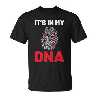 Baseball Player Its In My Dna For Softball Tee Ball Sports Gift Unisex T-Shirt - Monsterry AU