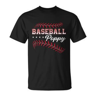 Baseball Poppy Baseball Player Sports Fathers Day T-shirt - Thegiftio UK