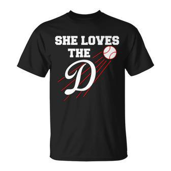 Baseball She Loves The D Los Angeles V2 Unisex T-Shirt - Monsterry