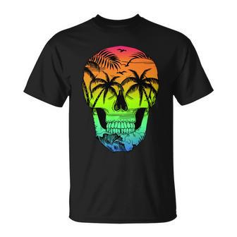 Beach Abstract Skull Unisex T-Shirt - Monsterry