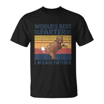 Bear Worlds Best Farter Gift I Mean Father Vintage Retro Gift Unisex T-Shirt - Monsterry