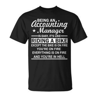 Being An Accounting Manager Riding A Bike In Hell Unisex T-Shirt - Monsterry UK