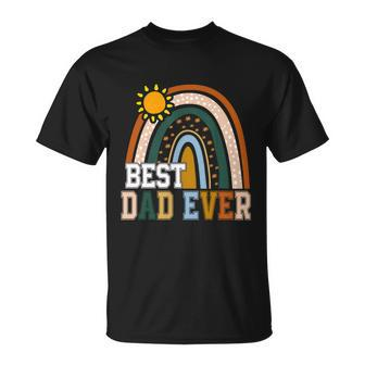 Best Dad Ever Rainbow Funny Fathers Day From Wife Daughter Gift Unisex T-Shirt - Monsterry