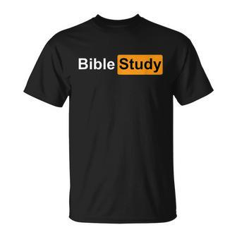 Bible Study Hub Logo Funny Sarcastic Adult Humor Unisex T-Shirt - Monsterry DE