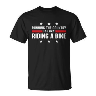Biden Bike Bicycle Running The Country Is Like Riding A Bike V7 Unisex T-Shirt - Monsterry
