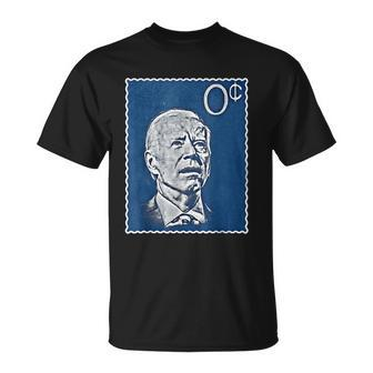 Biden Zero Cents Stamp 0 President Joe Tshirt Unisex T-Shirt - Monsterry