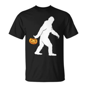 Bigfoot Sasquatch Halloween Pumpkin T-Shirt T-Shirt - Thegiftio UK
