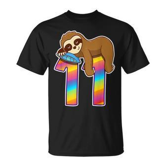 Birthday Gifts For Girls Boys Age 11 Sloth Gifts For Kids Men Women T-shirt Graphic Print Casual Unisex Tee - Thegiftio UK