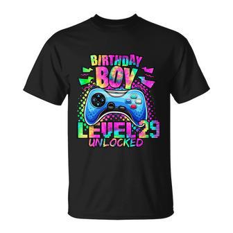 Birthday Video Gamer Level 29 Unlocked 29Th Birthday Unisex T-Shirt - Monsterry DE