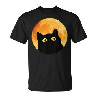 Black Cat Halloween Design Funny Cat Halloween Unisex T-Shirt - Seseable